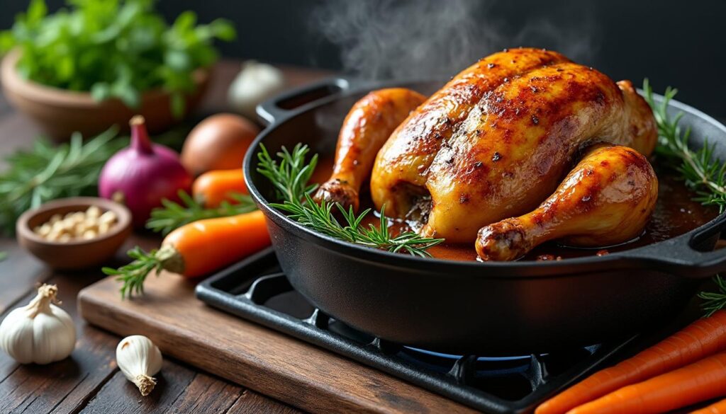 découvrez comment préparer un chapon en cocotte sans utiliser de four, avec une recette facile et des temps de cuisson parfaitement adaptés pour un plat savoureux et tendre.