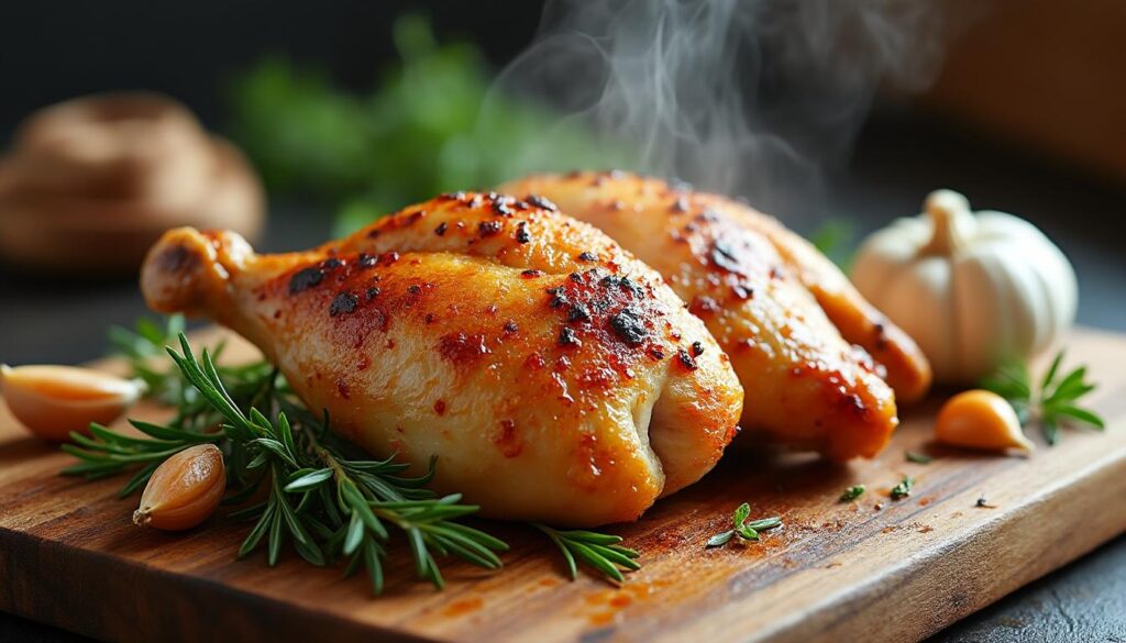 découvrez notre guide rapide pour réussir la cuisson de vos cuisses de poulet, obtenir une viande tendre à l'intérieur et croustillante à l'extérieur à chaque fois.