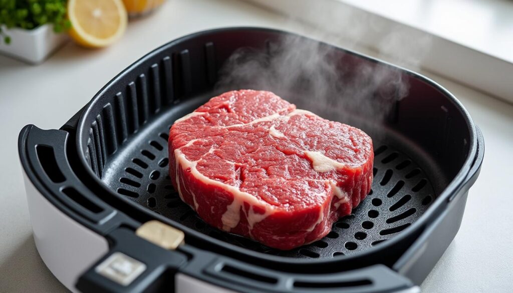 découvrez comment cuire rapidement et facilement votre steak haché surgelé au air fryer pour un repas savoureux et pratique.