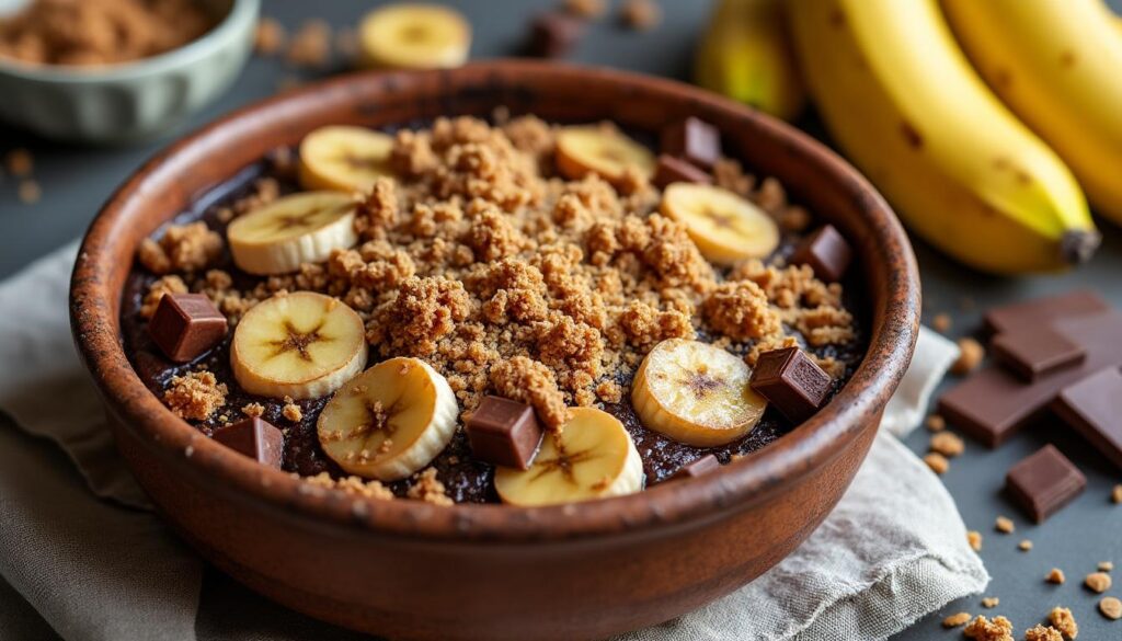 découvrez notre recette facile et rapide de crumble banane chocolat, un dessert gourmand parfait pour toutes les occasions.