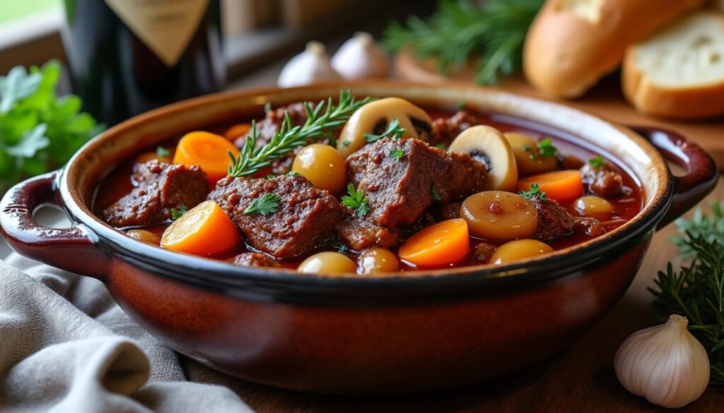 découvrez notre recette facile et traditionnelle de civet de sanglier au vin rouge, un plat savoureux et authentique idéal pour les amateurs de cuisine de gibier.