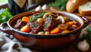 découvrez notre recette facile et traditionnelle de civet de sanglier au vin rouge, un plat savoureux et authentique idéal pour les amateurs de cuisine de gibier.