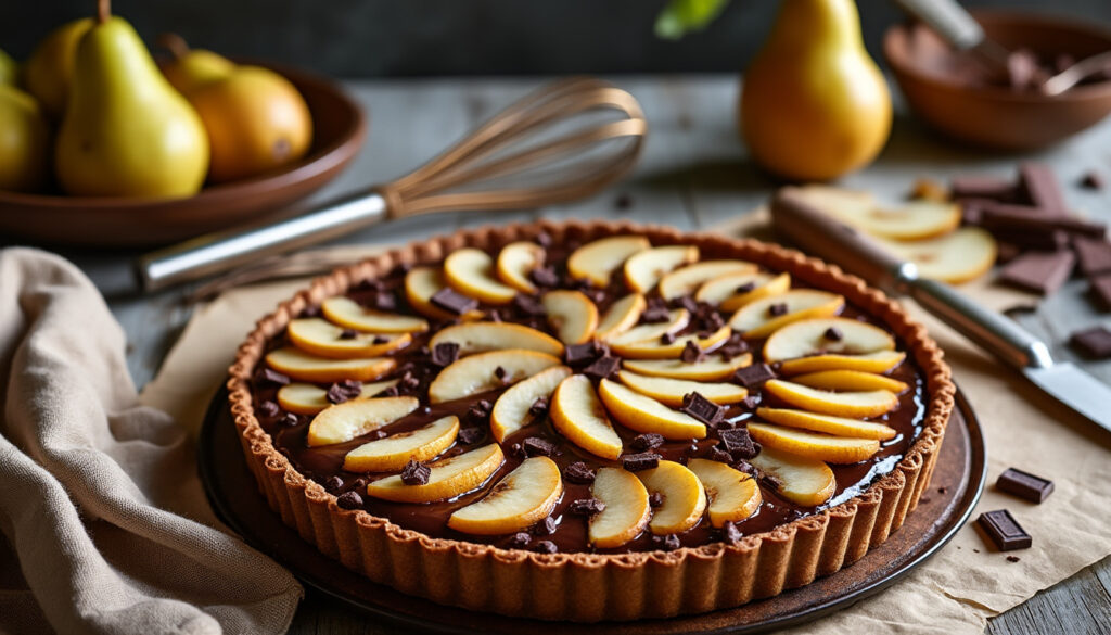 découvrez la recette simple et gourmande de la tarte poire chocolat de cyril lignac, idéale pour régaler vos papilles en toute simplicité.