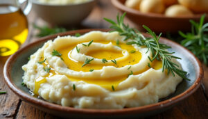 découvrez une recette facile et rapide d'écrasé de pommes de terre à l'huile d'olive, savoureuse et parfaite pour un accompagnement simple et gourmand.